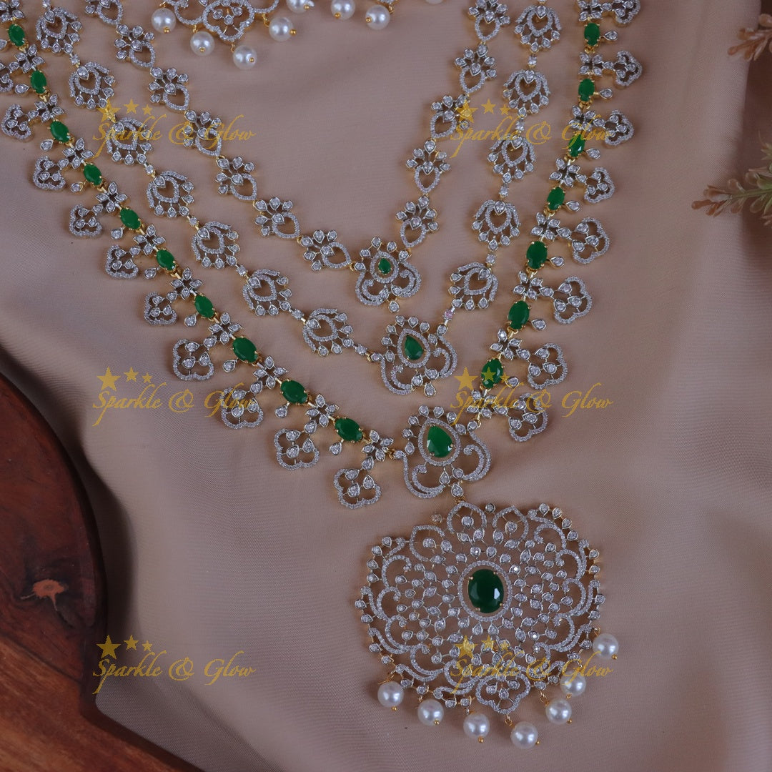 Exquisite Floral Wedding Necklace & Earrings Set