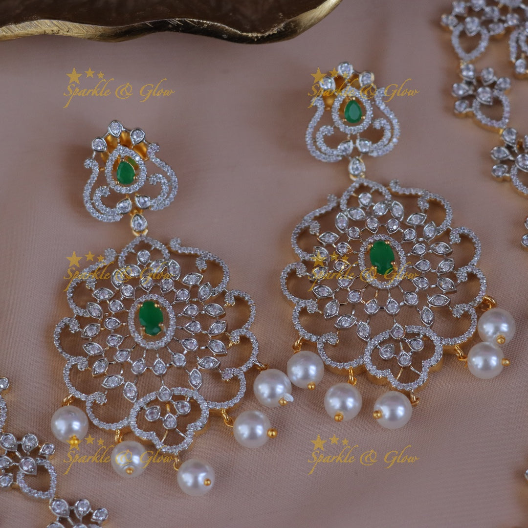 Exquisite Floral Wedding Necklace & Earrings Set