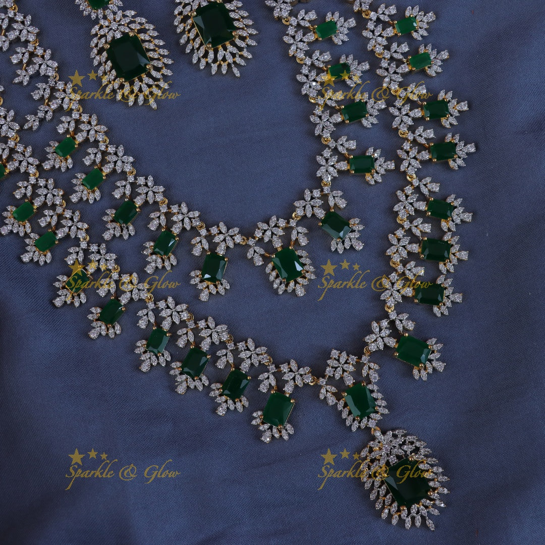 Exquisite Floral Long Necklace Set for Festive Glam