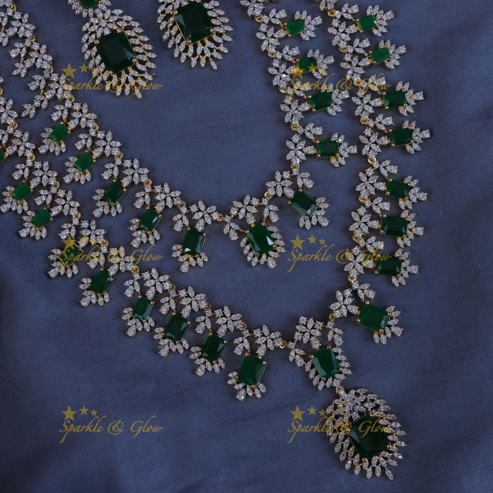 Exquisite Floral Long Necklace Set for Festive Glam