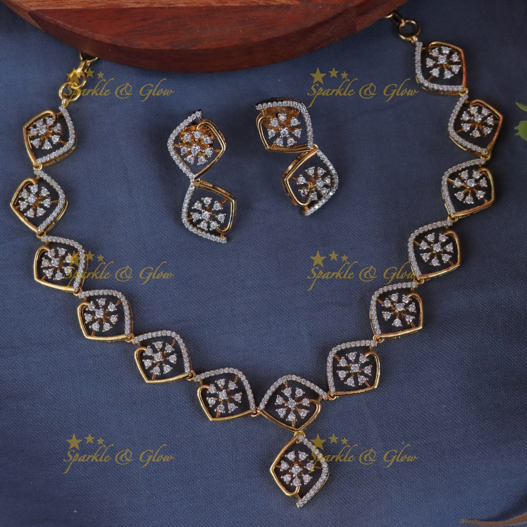 Gold Floral Necklace Set - Perfect for Special Occasions