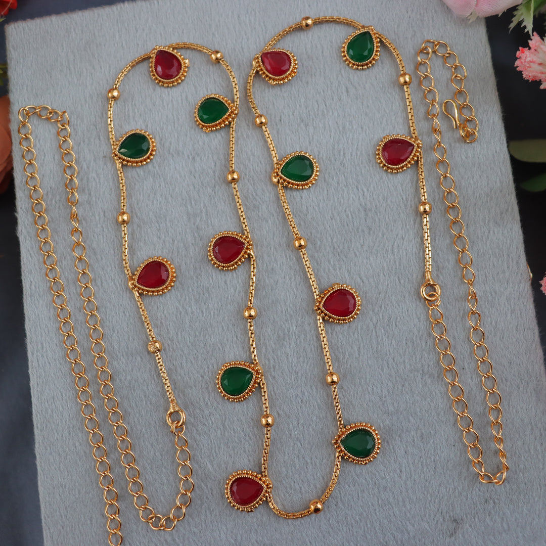 Elegant Gold Hipchain with Stone Drops for Weddings