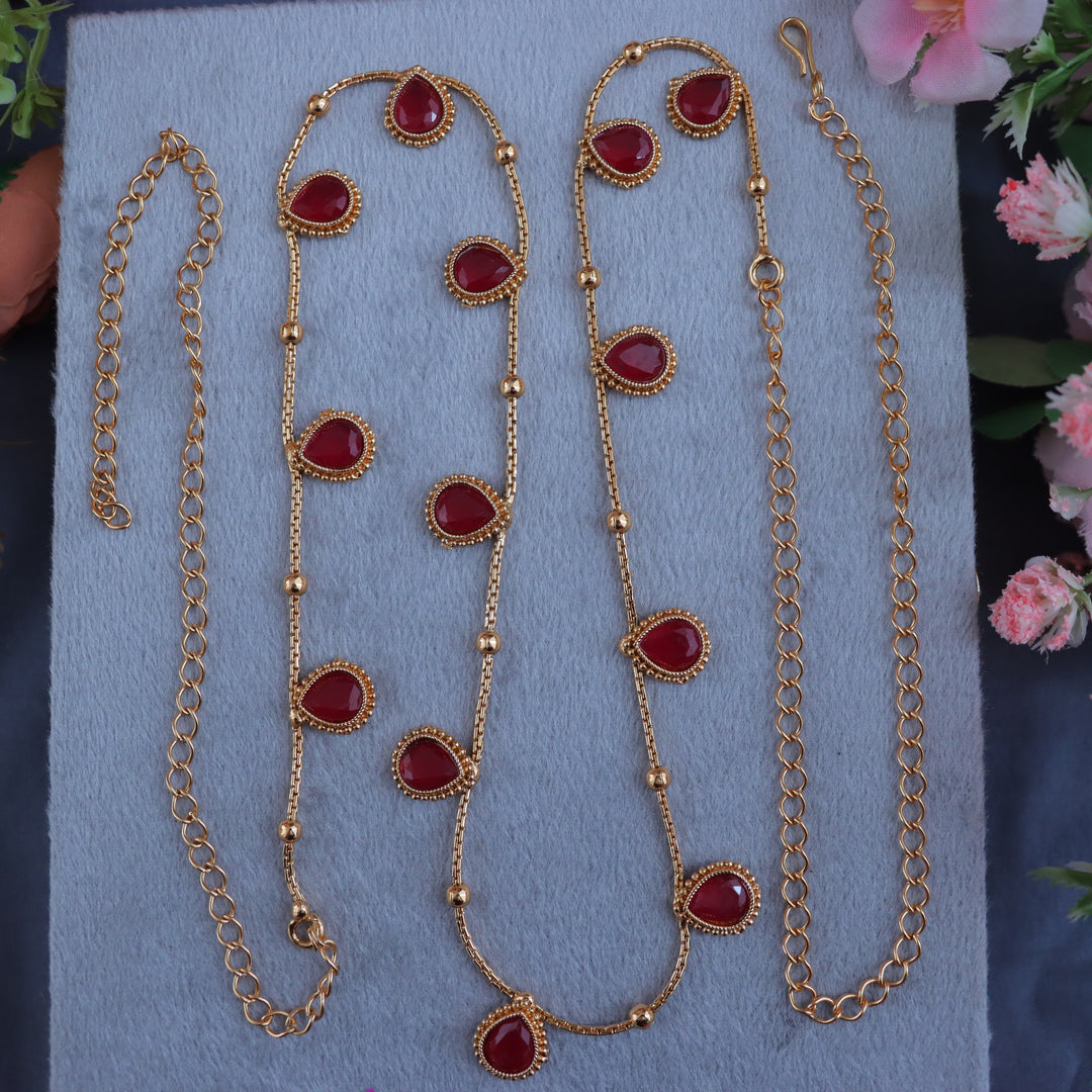 Elegant Gold Hipchain with Stone Drops for Weddings