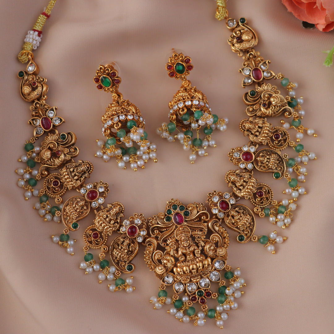 Exquisite Mango Peacock Temple Necklace - Festive Glam