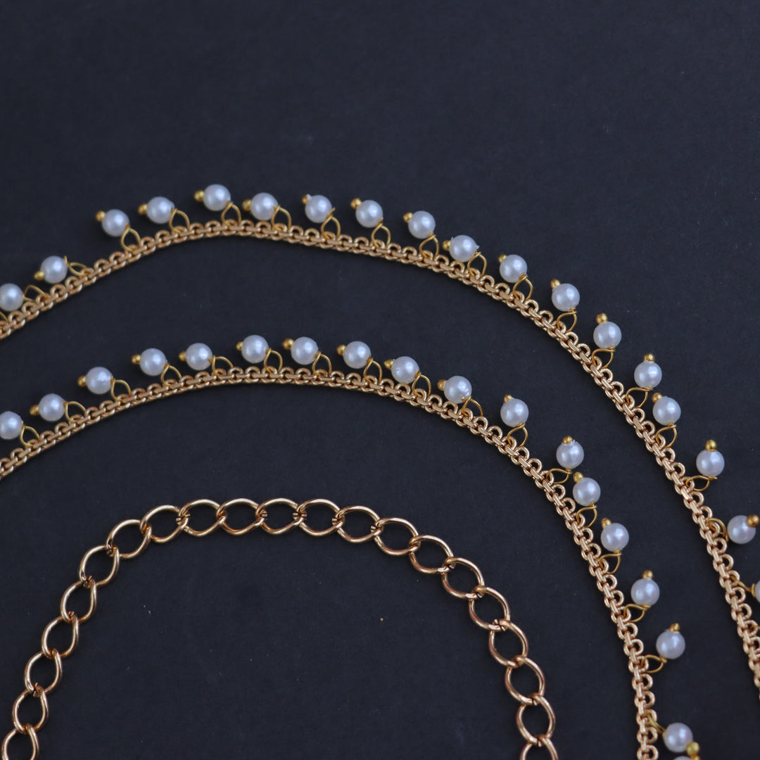 Exquisite Pearl & Gold Hipchain for Wedding Elegance