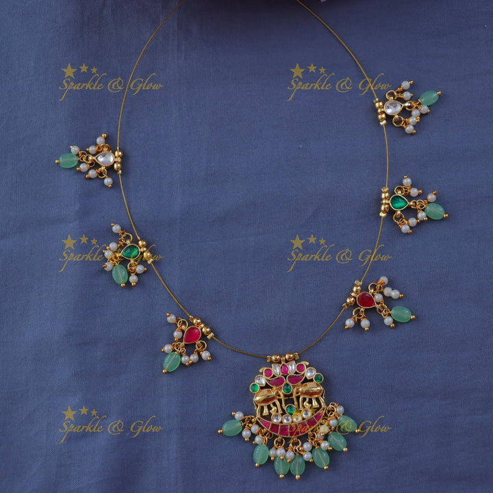 Elegant Festive Gold Elephant Pendant Necklace