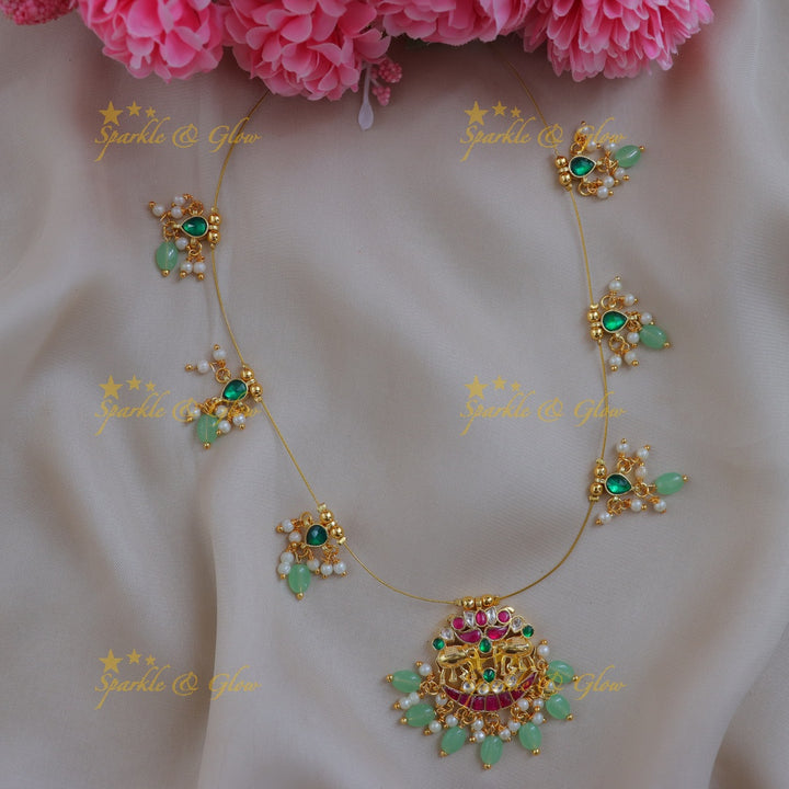 Elegant Festive Gold Elephant Pendant Necklace