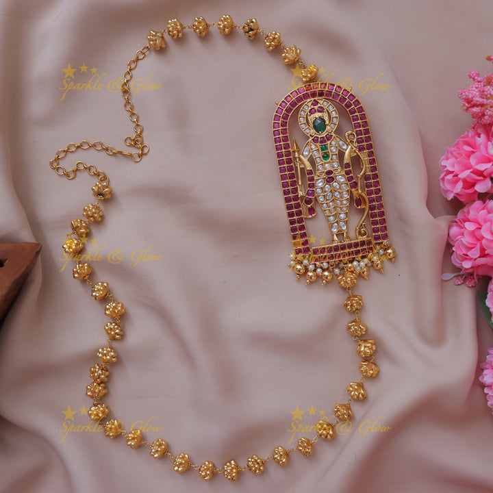 Elegant Festive Flower Bead Ram Necklace Online