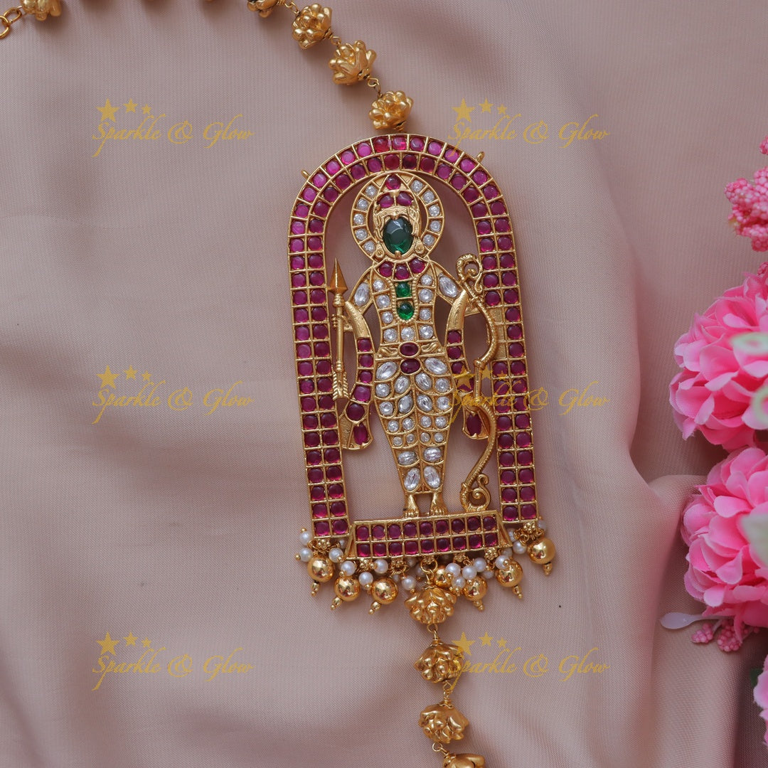 Elegant Festive Flower Bead Ram Necklace Online