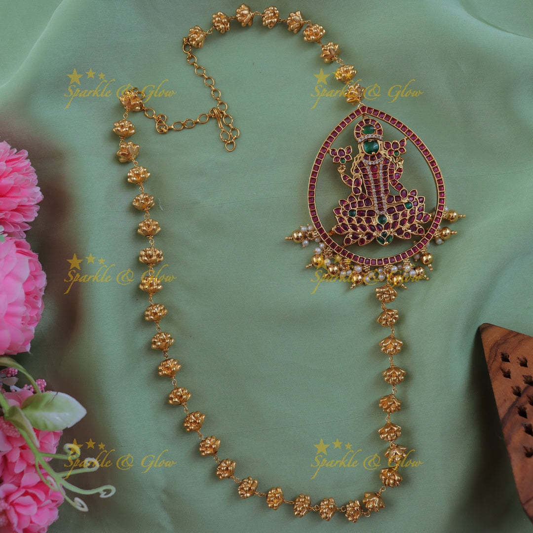 Luxurious Lakshmi Long Necklace for Festive Elegance