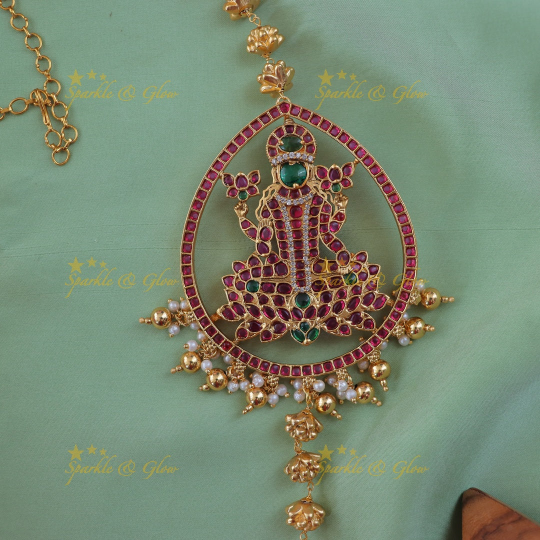 Luxurious Lakshmi Long Necklace for Festive Elegance