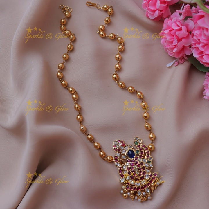 Radiant Gold Bead Necklace - Perfect for Weddings & Festivals