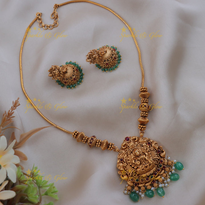 Exquisite Lakshmi Gold Necklace Set - Sparkle & Glow