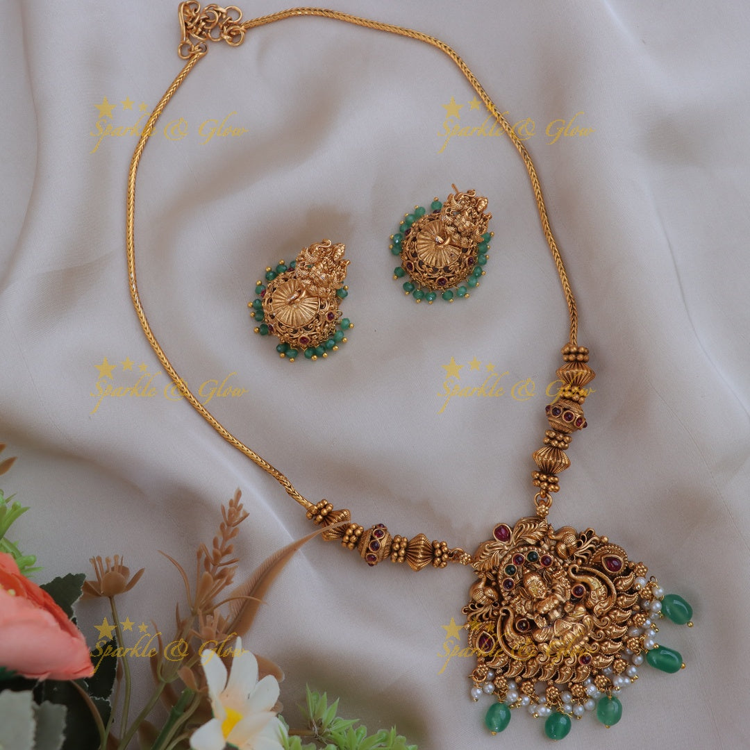 Peacock Temple Jewellery Set for Festive Elegance
