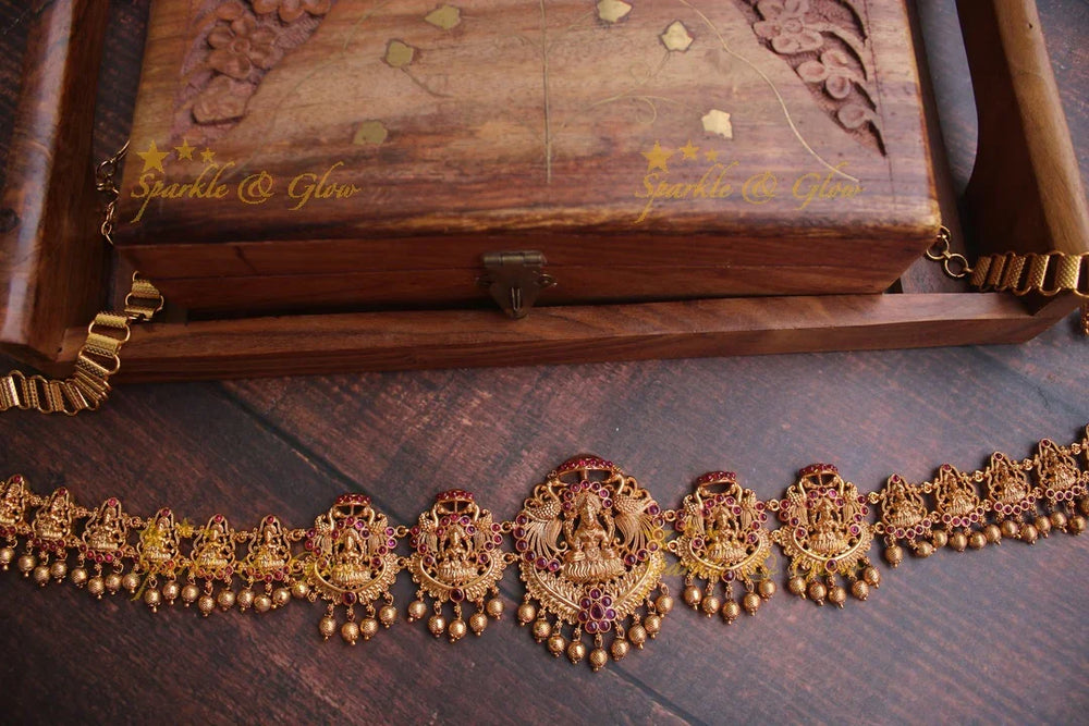 Premium matte Lakshmi Hip chain - Sparkle and Glow