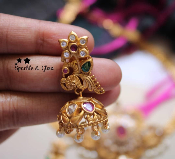 CZ stone peacock high neck choker - Sparkle and Glow