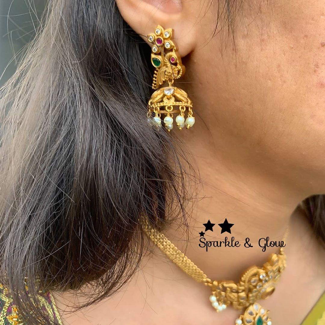 CZ stone peacock high neck choker - Sparkle and Glow