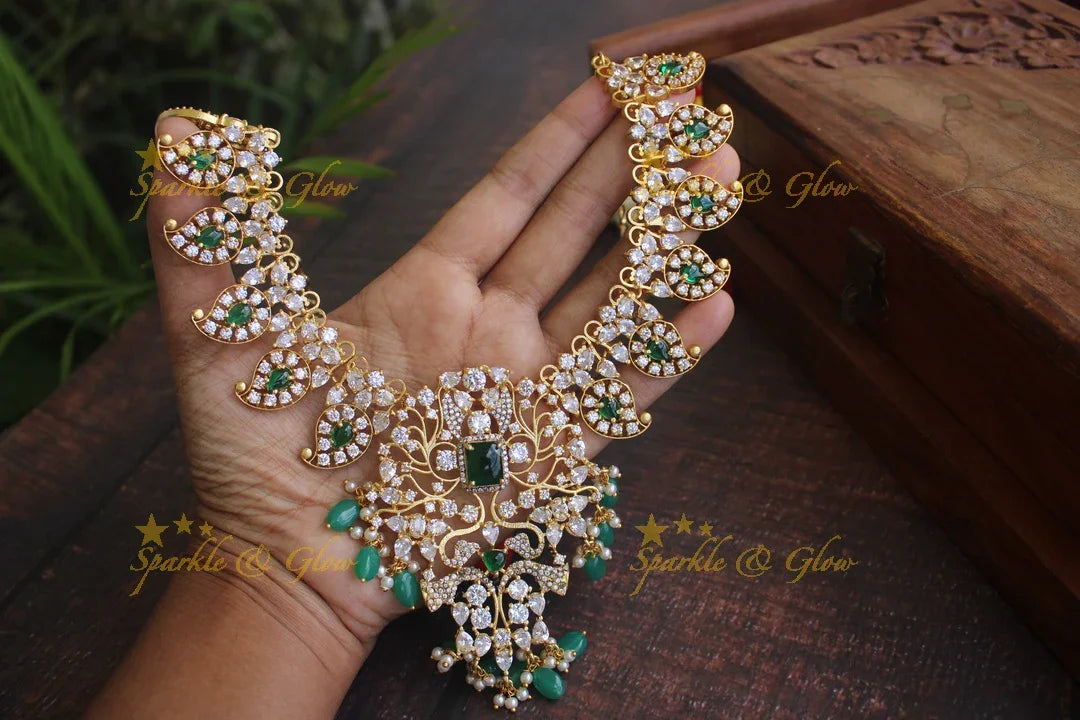 Exclusive American daimond mango necklace- Pre-order , Dispatch time 10-20 days - Sparkle and Glow