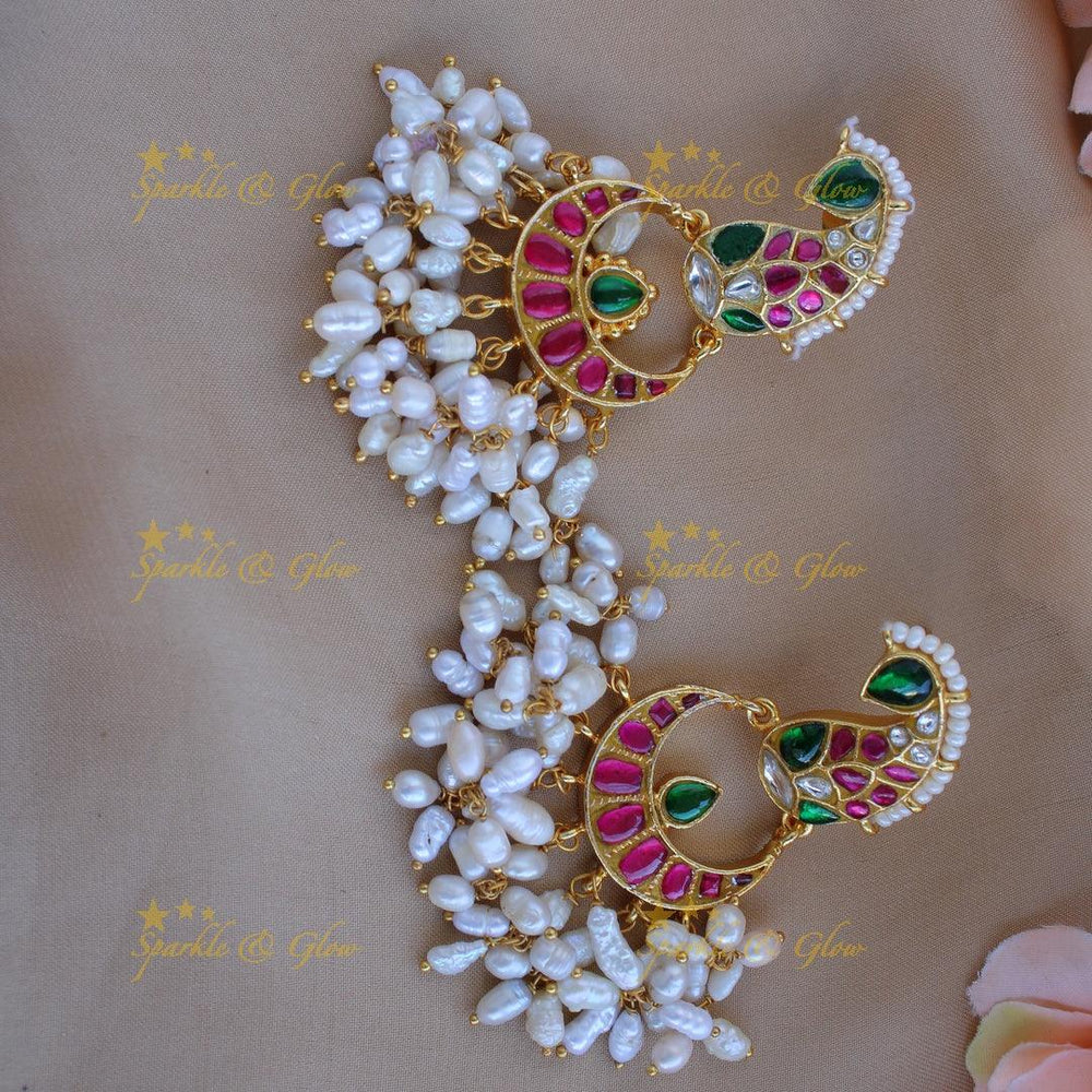 Jadau kundaun rice pearl gutta pusalu choker - Sparkle and Glow