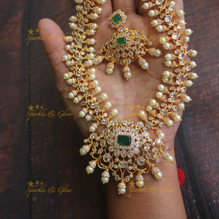 Statement intricate cut work ad necklace - Sparkle and Glow