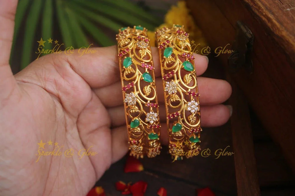 Premium matte stone bangles - Sparkle and Glow