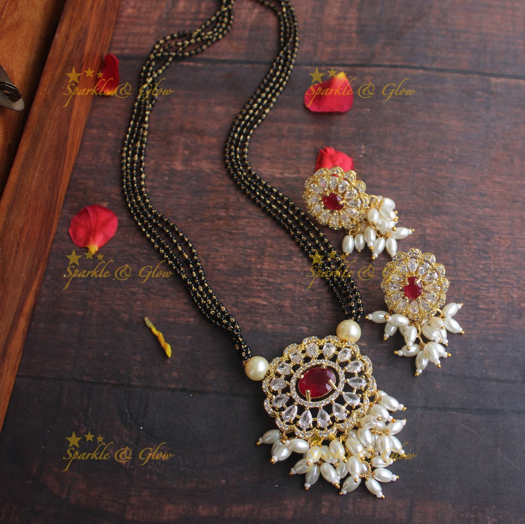 AD black beads chain 18 Inches