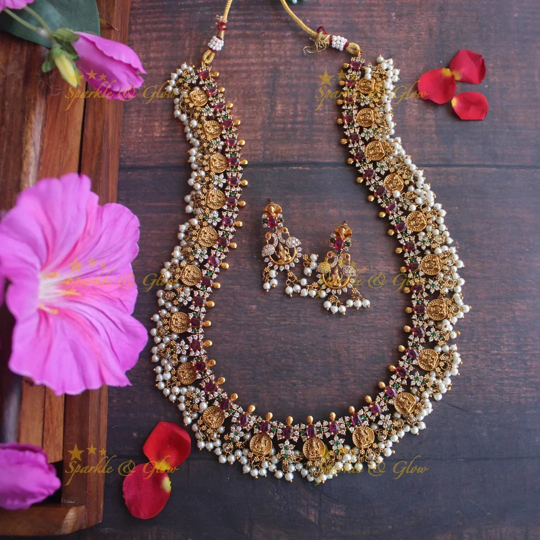 Premium matte coin guttapusalu with kemp stones - Sparkle and Glow