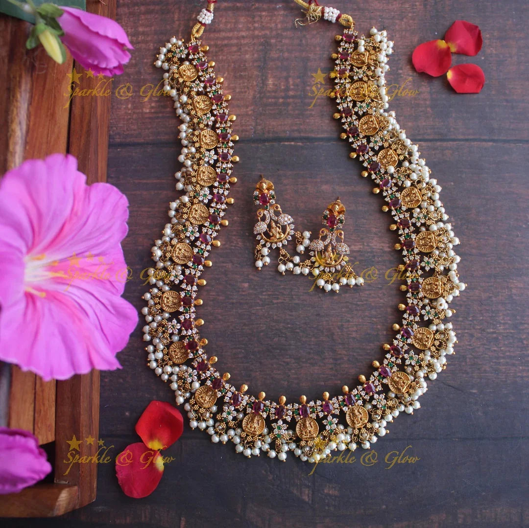 Premium matte coin guttapusalu with kemp stones - Sparkle and Glow