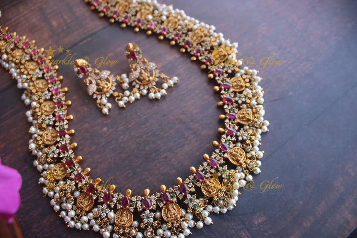 Premium matte coin guttapusalu with kemp stones - Sparkle and Glow