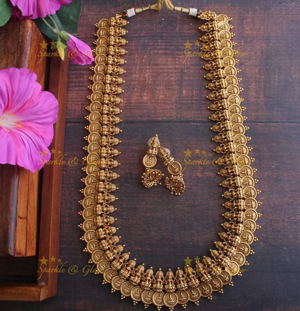 Gold alike coin Lakshmi Haram - Sparkle and Glow