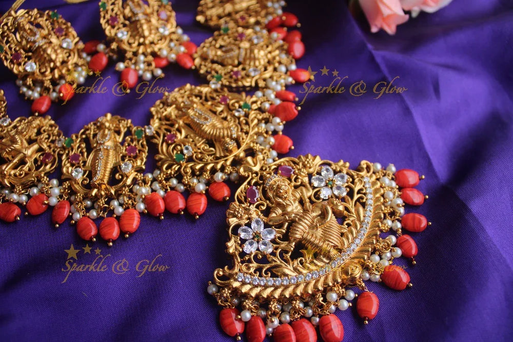 Gold alike Dashavathara necklace - Sparkle and Glow