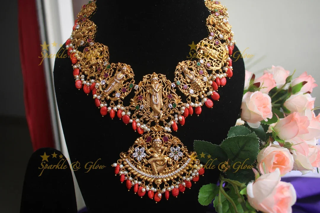 Gold alike Dashavathara necklace - Sparkle and Glow