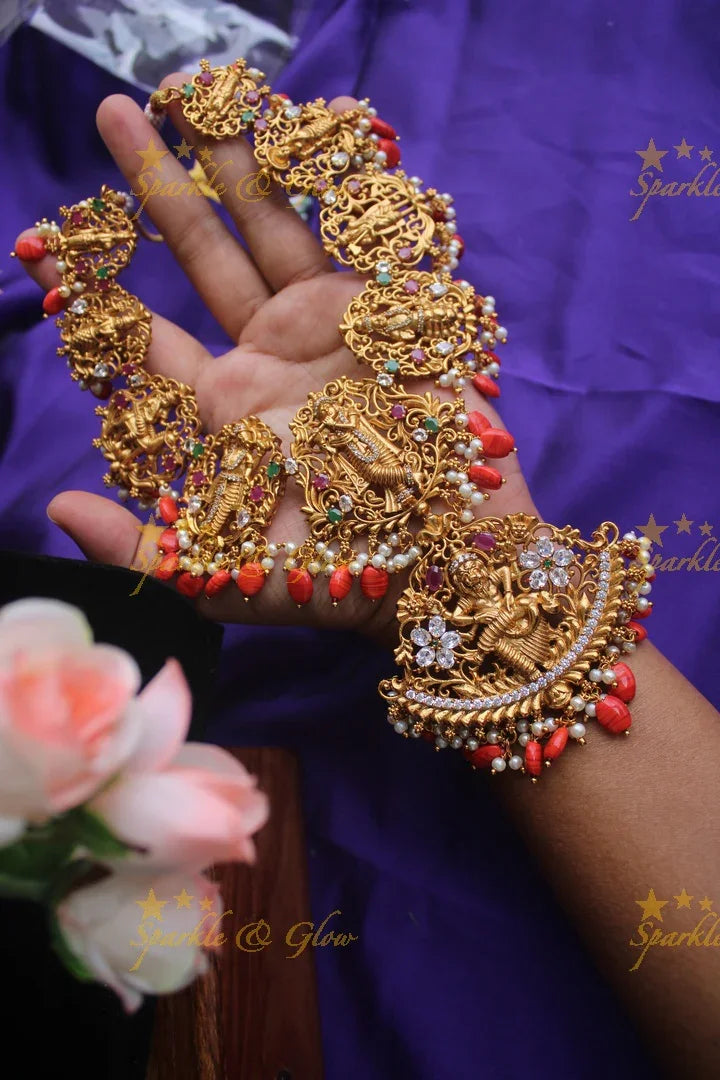 Gold alike Dashavathara necklace - Sparkle and Glow