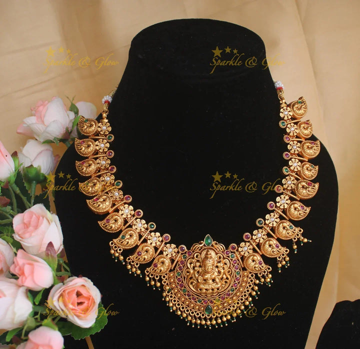 Premium Matte Exquisite Nagas Mango necklace - Sparkle and Glow
