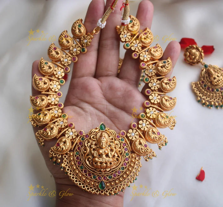 Premium Matte Exquisite Nagas Mango necklace - Sparkle and Glow