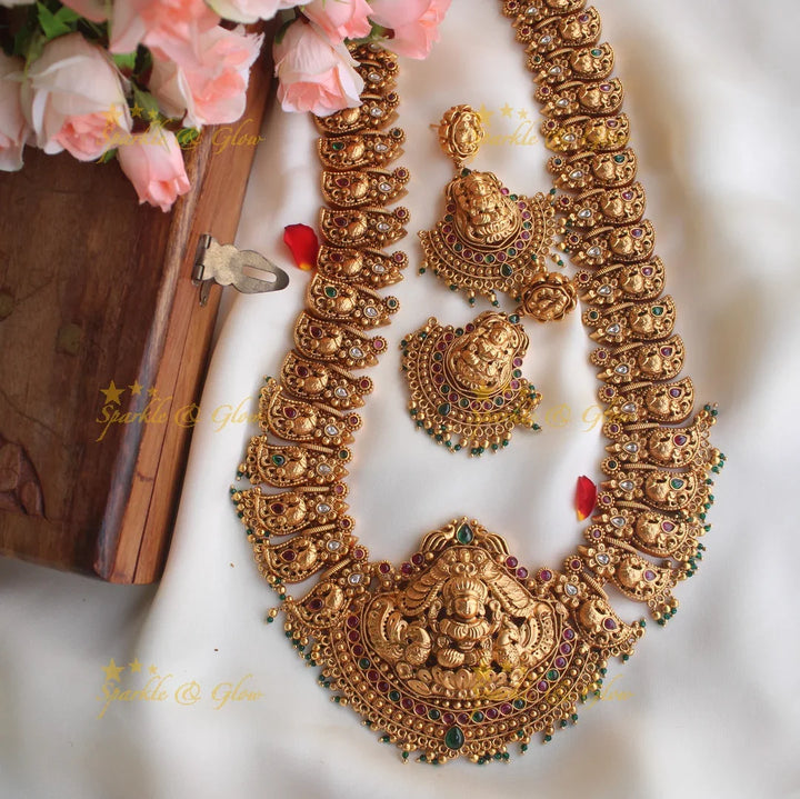 Premium Matte Exquisite Nagas Mango long necklace - Sparkle and Glow