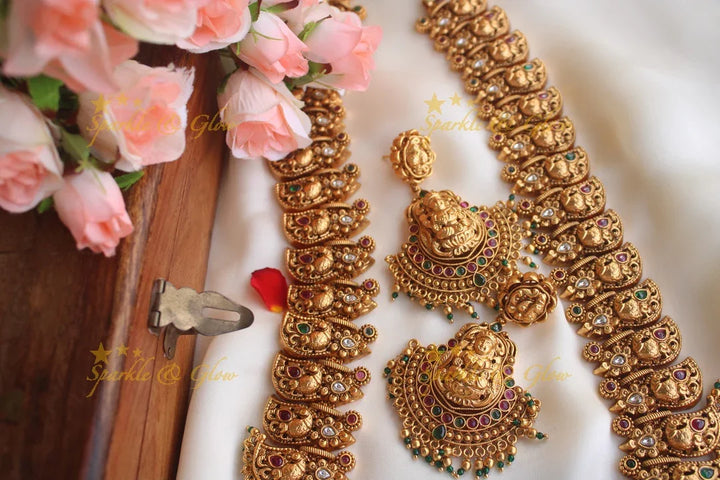 Premium Matte Exquisite Nagas Mango long necklace - Sparkle and Glow