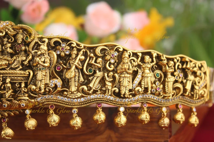 Gold alike antique Vishnu hipbelt - Sparkle and Glow