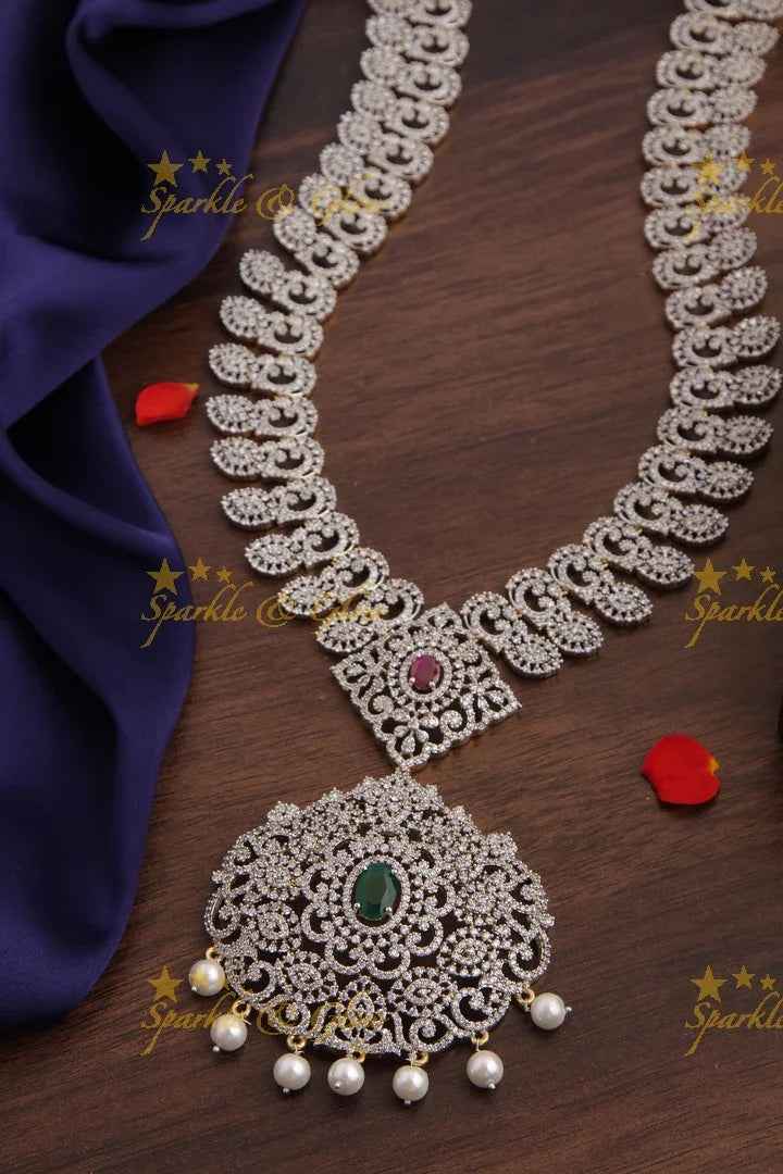 GJ Polish statement semi Bridal set with long haram and choker - Sparkle and Glow