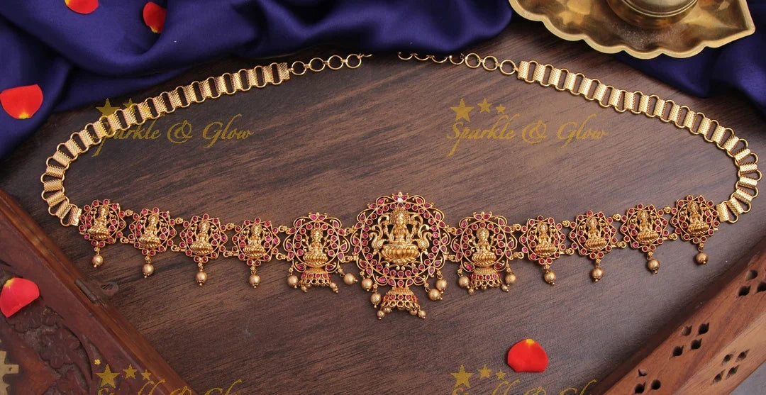 Premium Matte Lakshmi Hip chain - Sparkle and Glow