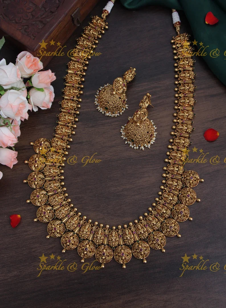 Gold alike Exquisite Lakshmi haram - Sparkle and Glow