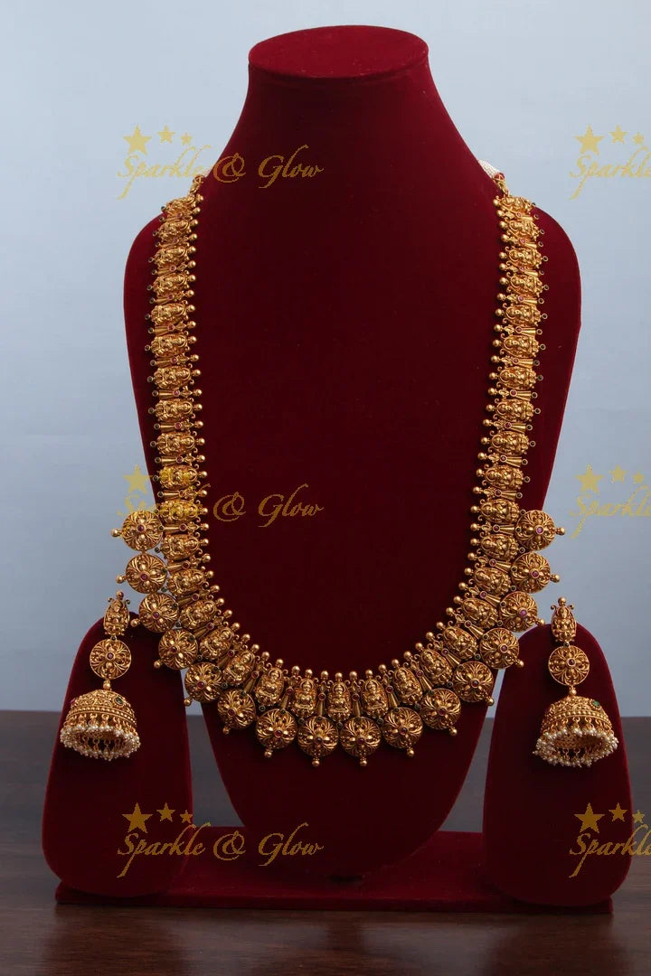 Gold alike Exquisite Lakshmi haram - Sparkle and Glow