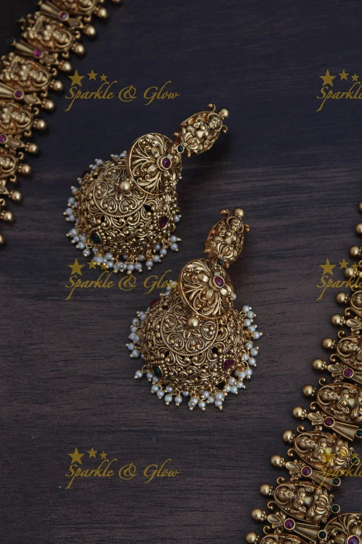 Gold alike Exquisite Lakshmi haram - Sparkle and Glow