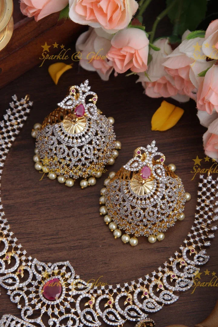 GJ polish Exclusive American Daimond necklace - Sparkle and Glow