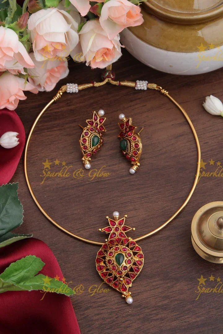 Statement Kemp Mango Pendent Pipe Choker - Sparkle and Glow