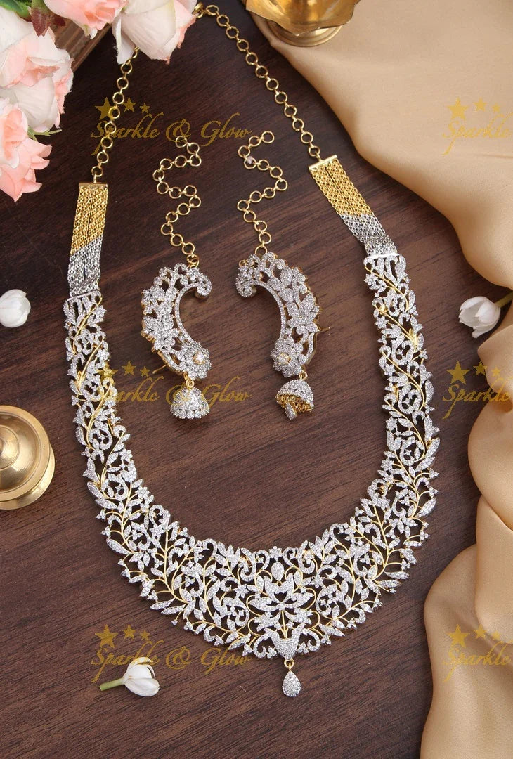 Exclusive GJ Polish AD Stone Leaf short Necklace - Sparkle and Glow