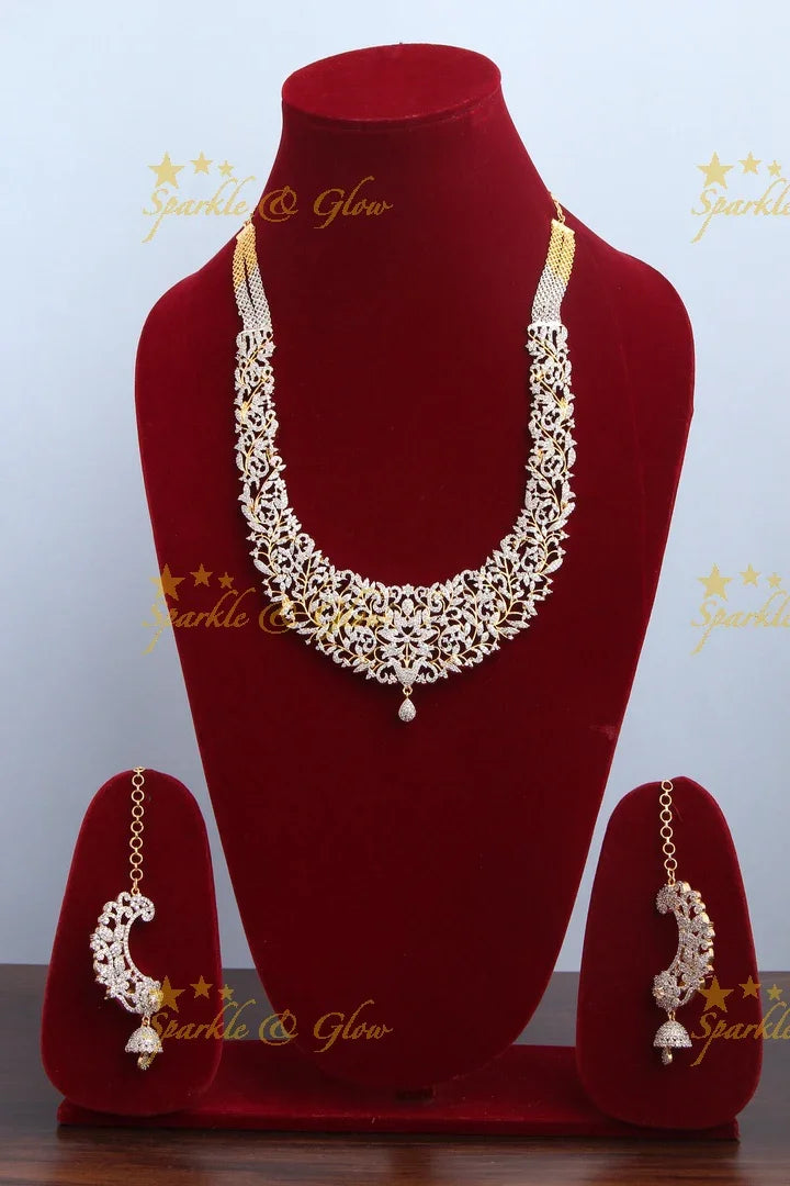 Exclusive GJ Polish AD Stone Leaf short Necklace - Sparkle and Glow