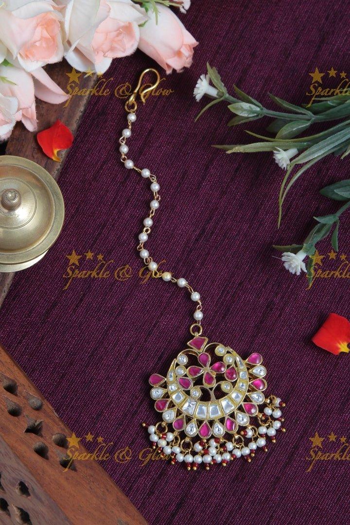 Beautiful Pearl chain Maang Tikka - Sparkle and Glow