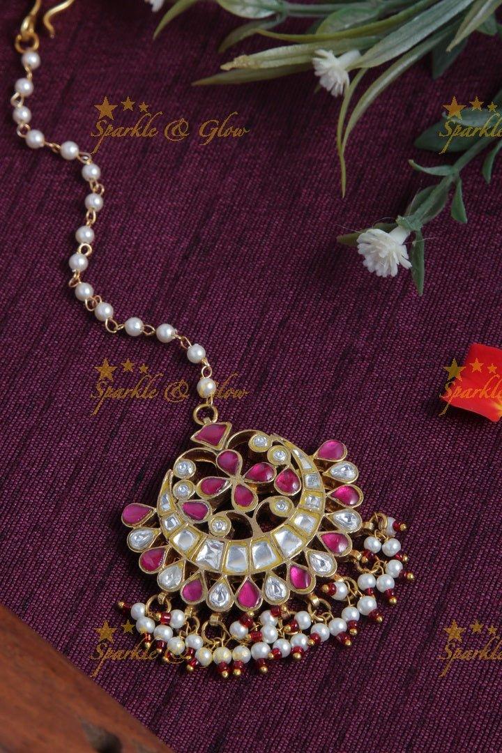 Beautiful Pearl chain Maang Tikka - Sparkle and Glow
