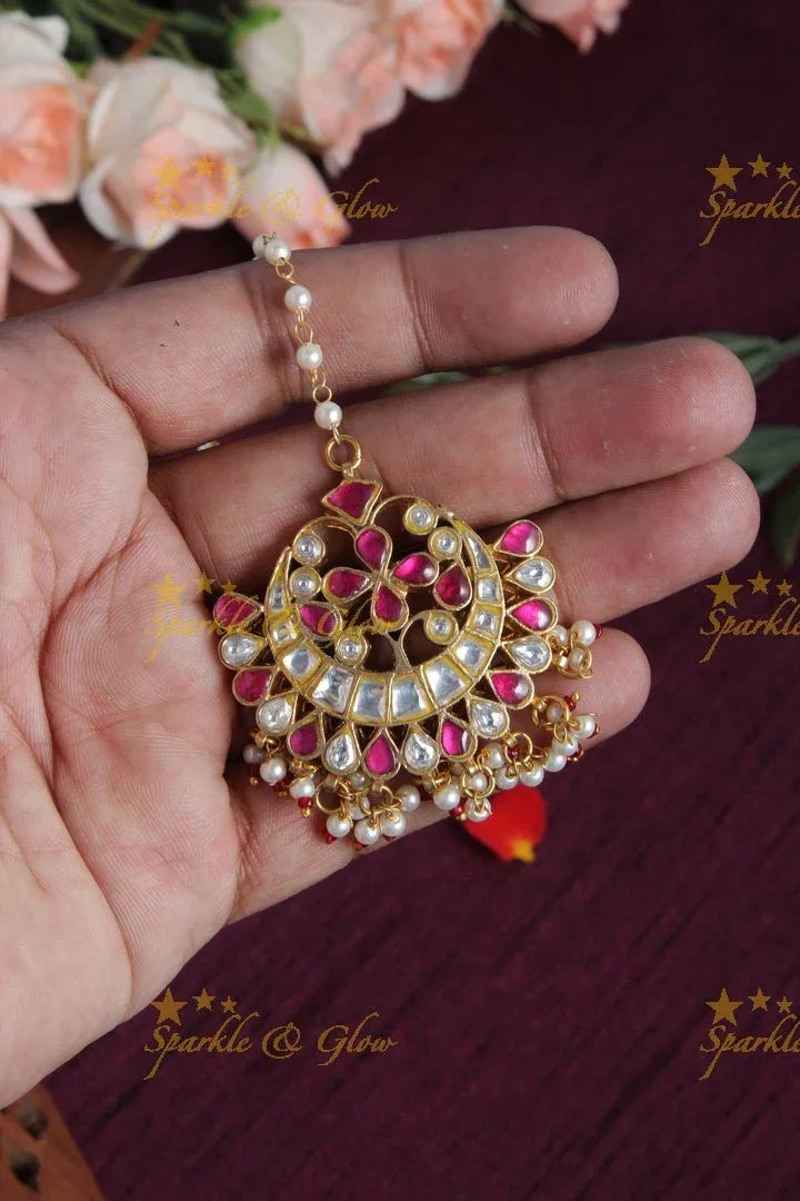 Beautiful Pearl chain Maang Tikka - Sparkle and Glow